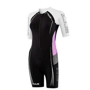 HUUB Anemoi Aero Tri Suit Women Black Purple Short Sleeve Triathlon Cycling W M